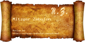 Mitzger Zebulon névjegykártya